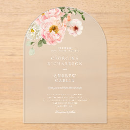 Invitación a la boda acrílica en el jardín de vera