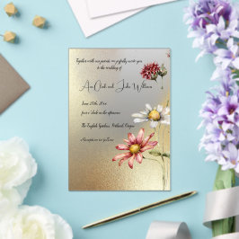 Invitación a la boda acrílica floral
