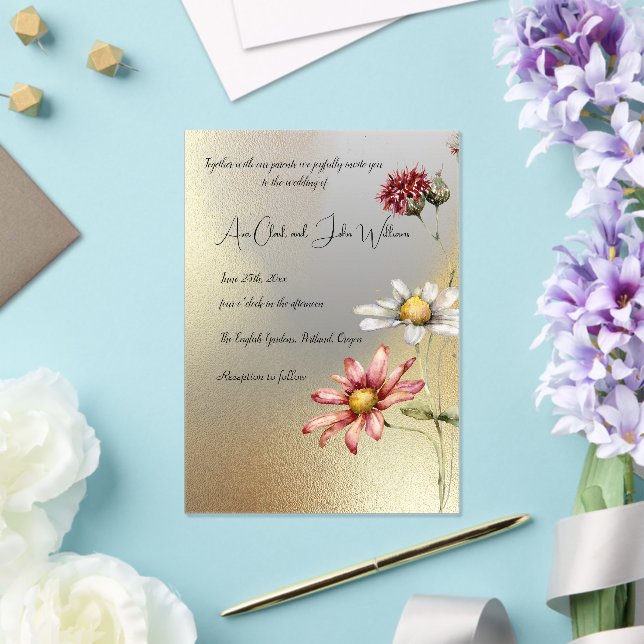 Invitación a la boda acrílica floral (Insitu (Boda))