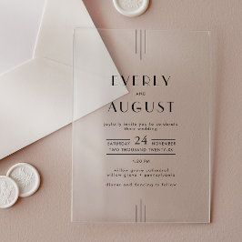 Invitación a la boda acrílica por arte moderno