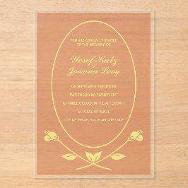 Invitación a la boda acrílica Rosa de Terracotta
