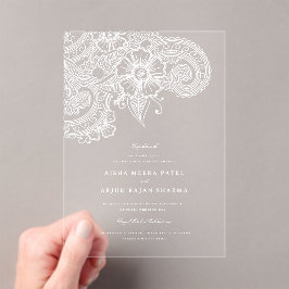 Invitación a la boda acrílica transparente de Mod