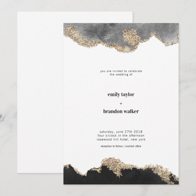 Invitación a la boda acuarela (Anverso / Reverso)