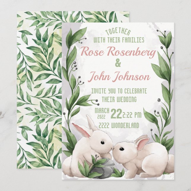 Invitación a la boda acuarela (Anverso / Reverso)