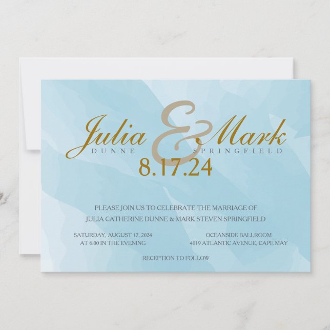 Invitación a la boda acuarela (Anverso)