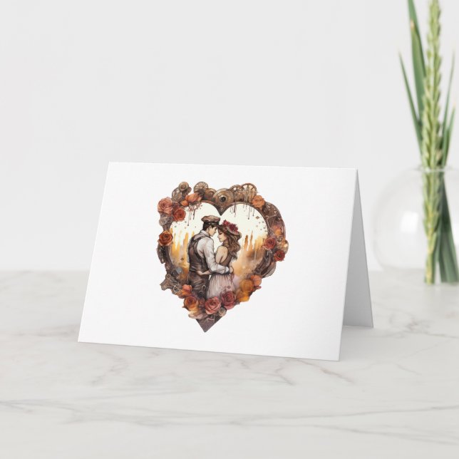 Invitación a la boda Acuarela Corazón 2 de 5 (Anverso)