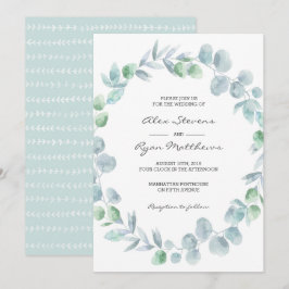 Invitación a la boda | Acuarela de jardín Eucalypt