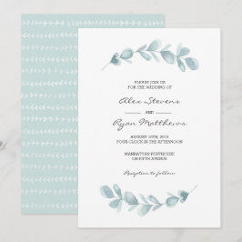 Invitación a la boda | Acuarela de jardín Eucalypt