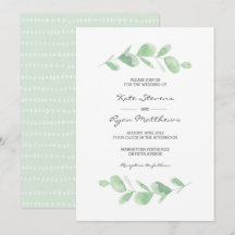 Invitación a la boda | Acuarela de jardín Eucalypt