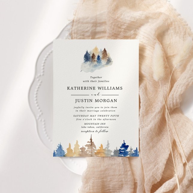 Invitación a la boda acuarela de montaña rusa (Subido por el creador)