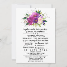 Invitación a la boda acuarela de Plomo Floral