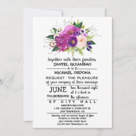 Invitación a la boda acuarela de Plomo Floral