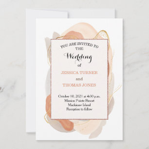 Invitación a la boda acuarela de Wabi Sabi