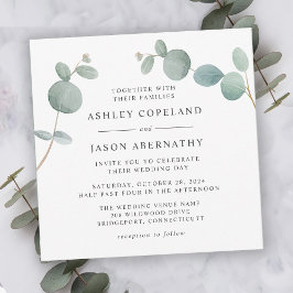 Invitación a la boda acuarela Eucalyptus Greenery