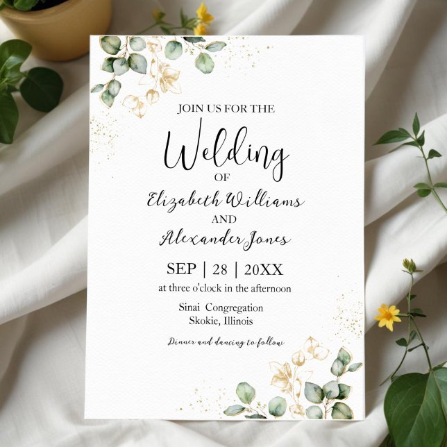Invitación a la boda acuarela Eucalyptus Greenery (Subido por el creador)