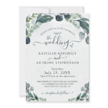 Invitación a la boda acuarela Eucalyptus Greenery