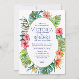 Invitación a la boda | Acuarela floral tropical