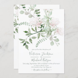 Invitación a la boda acuarela Floral y aérea