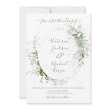 Invitación a la boda acuarela Floral y aérea