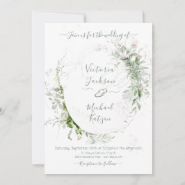 Invitación a la boda acuarela Floral y aérea