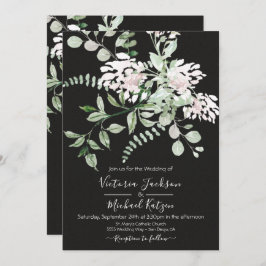 Invitación a la boda acuarela Floral y aérea