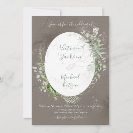 Invitación a la boda acuarela Floral y aérea