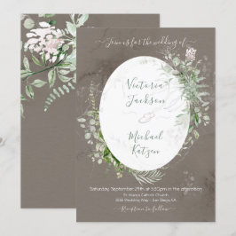 Invitación a la boda acuarela Floral y aérea