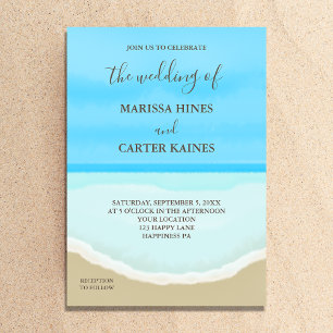 Invitación a la boda acuática de Ocean Beach