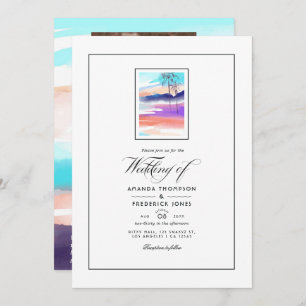 Invitación a la boda acuática en la playa de veran