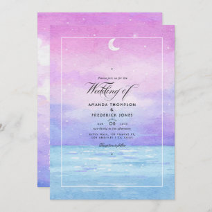 Invitación a la boda acuática en la playa de veran