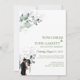 Invitación a la boda afroamericana| Floral