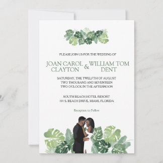Invitación a la boda afroamericana | Tropical