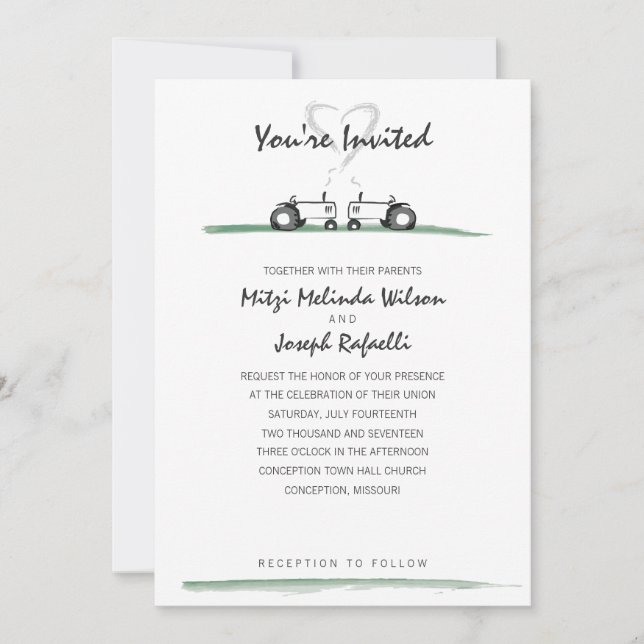 Invitación a la boda agrícola — Estilo clásico (Anverso)