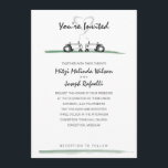 Invitación a la boda agrícola — Estilo clásico<br><div class="desc">Una versión clásica de nuestra invitación a la boda de tractores, esta versión cuenta con dos tractores en blanco y negro — ¡se ve bien y no hay preferencia de color para iniciar una pelea familiar! Por supuesto, también hicimos el tractor rojo clásico y la versión de tractor verde que...</div>