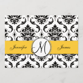 Invitación a la boda amarilla de Damasco blanco ne