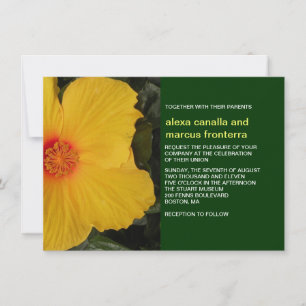 Invitación a la boda amarilla de Hibiscus