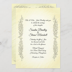Invitación a la boda amarilla de verano