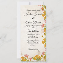 Invitación a la boda amarilla de Victorian Meadow