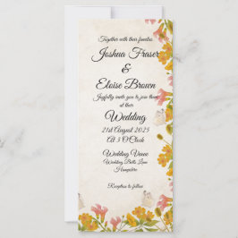 Invitación a la boda amarilla de Victorian Meadow