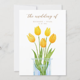 Invitación a la boda Amarilla Floral Tulip Romance