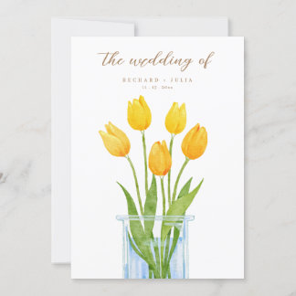 Invitación a la boda Amarilla Floral Tulip Romance