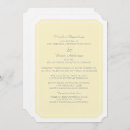 Invitación a la boda amarilla simplemente elegante