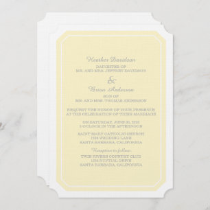 Invitación a la boda amarilla simplemente elegante
