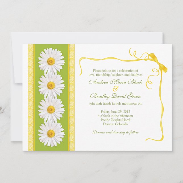 Invitación a la boda amarilla verde blanca Shasta  (Anverso)