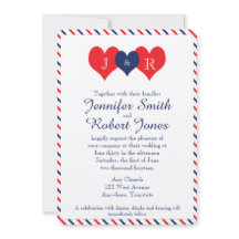 Invitación a la boda Americana Hearts