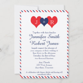 Invitación a la boda Americana Hearts