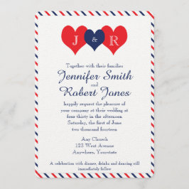 Invitación a la boda Americana Hearts