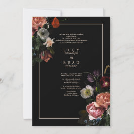 Invitación a la boda amorosa | Florales dramáticos