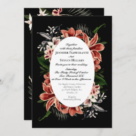 Invitación a la boda amorosa QR Código Botánico