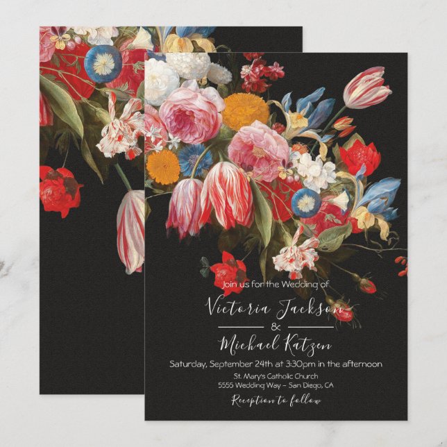 Invitación a la boda amorosa y amorosa (Anverso / Reverso)